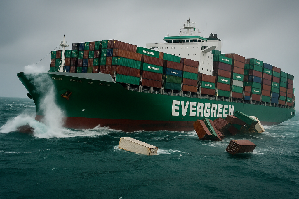 Container Spill Incident: Two Evergreen Ships Face Accidents at Sea